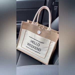 Hello Weekend Canvas Tote Bag